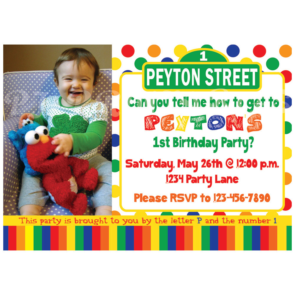 Best ideas about Sesame Street Birthday Party Invitations
. Save or Pin Sesame Street Birthday Invitation Primary Colors Custom Now.