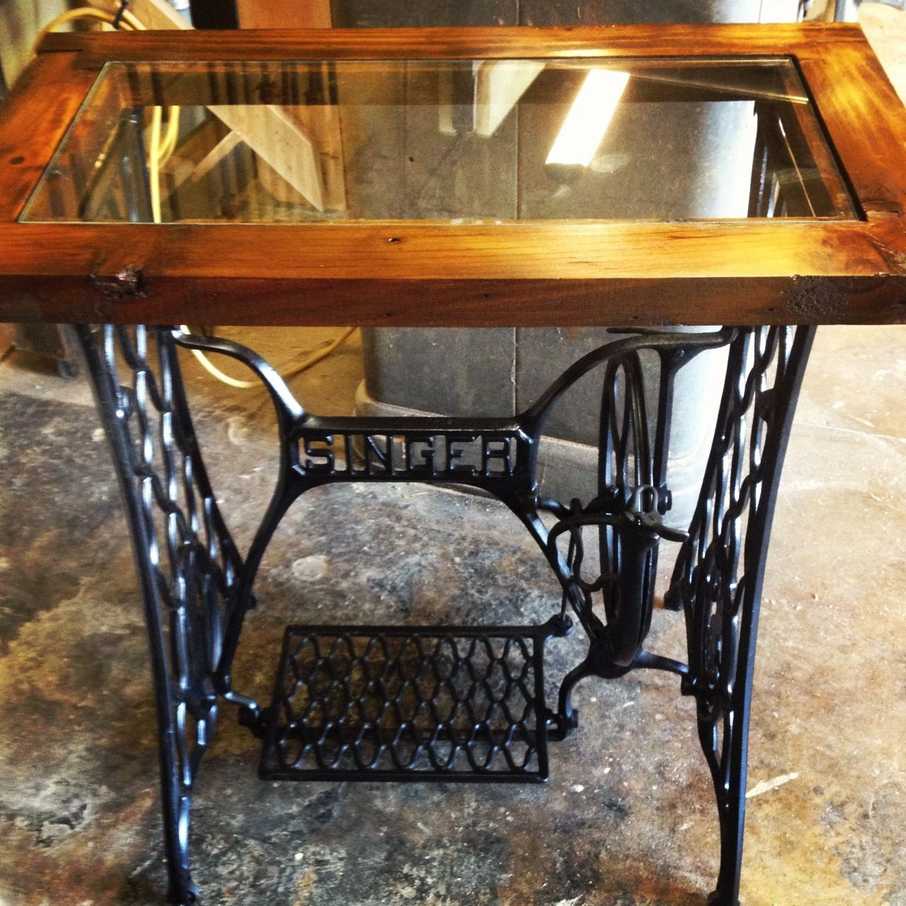 Best ideas about Sewing Machine Table Ideas
. Save or Pin Repurposed singer sewing machine base I made into a table Now.