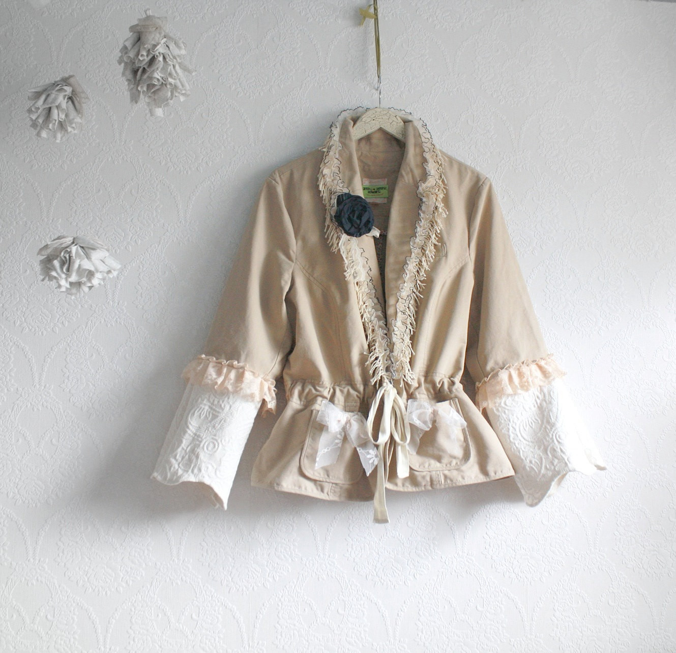 Best ideas about Shabby Chic Clothes
. Save or Pin Shabby Chic Plus Size Jacket Beige Cream Lace Bell Sleeves Now.