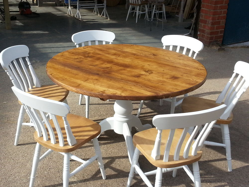 Best ideas about Shabby Chic Dining Table
. Save or Pin Painted shabby chic reclaimed round Farmhouse Kitchen Now.