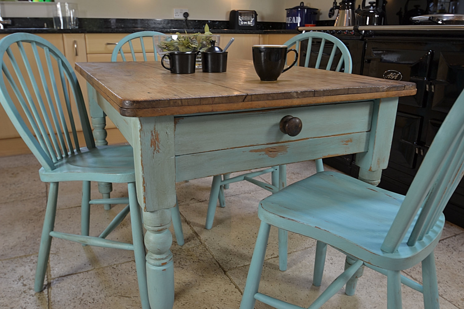 Best ideas about Shabby Chic Dining Table
. Save or Pin Shabby Chic Farmhouse Rustic Dining Table with 4 Stickback Now.