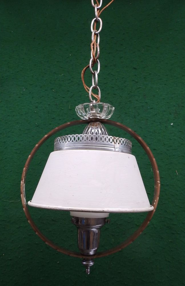Best ideas about Shabby Chic Light Fixtures
. Save or Pin Vintage Art Deco Chrome Milk Glass Ceiling Light Fixture Now.