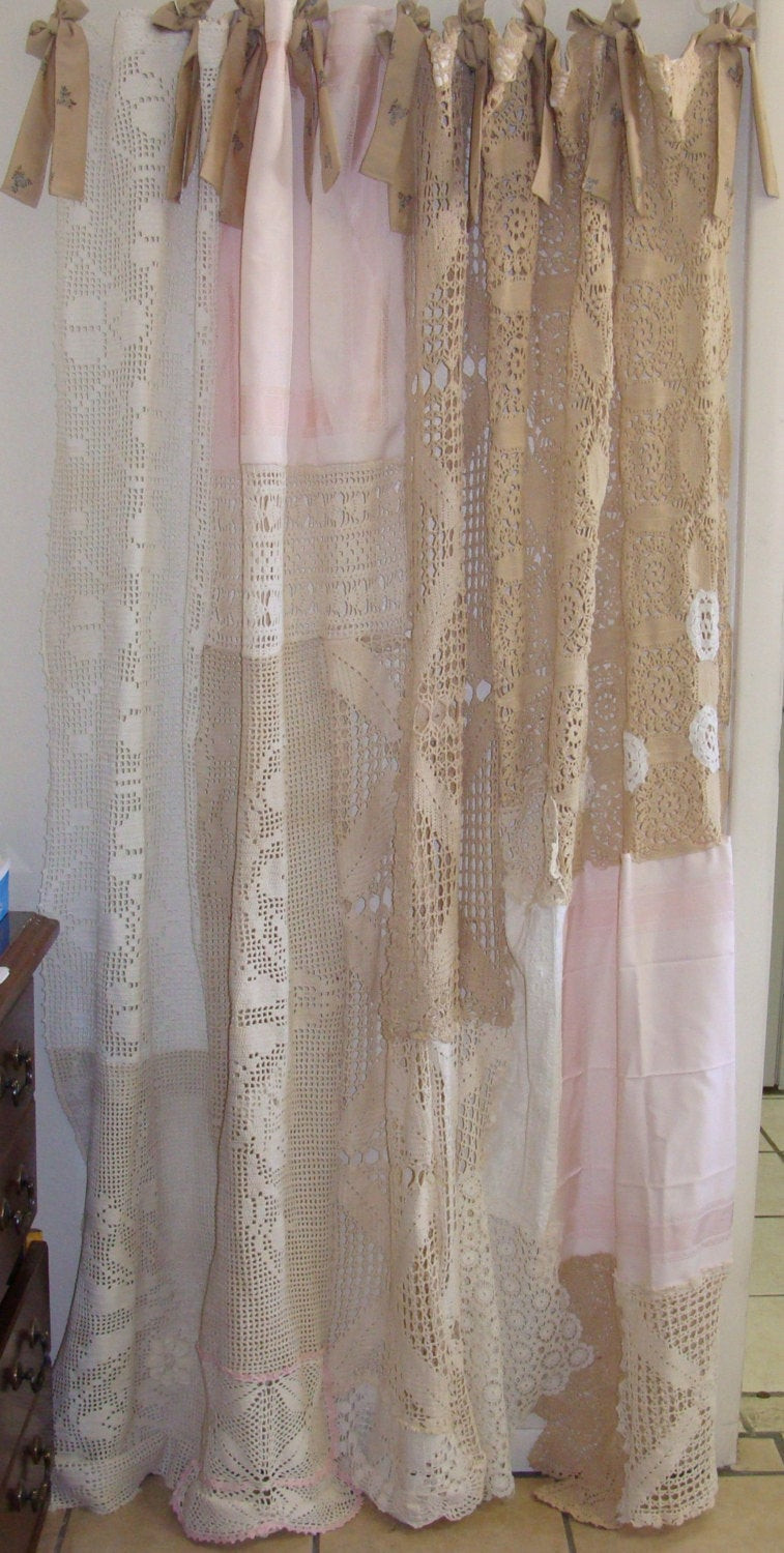 Best ideas about Shabby Chic Shower Curtain
. Save or Pin Shabby Chic Shower Curtain Vintage Crochet Vintage Linen Now.