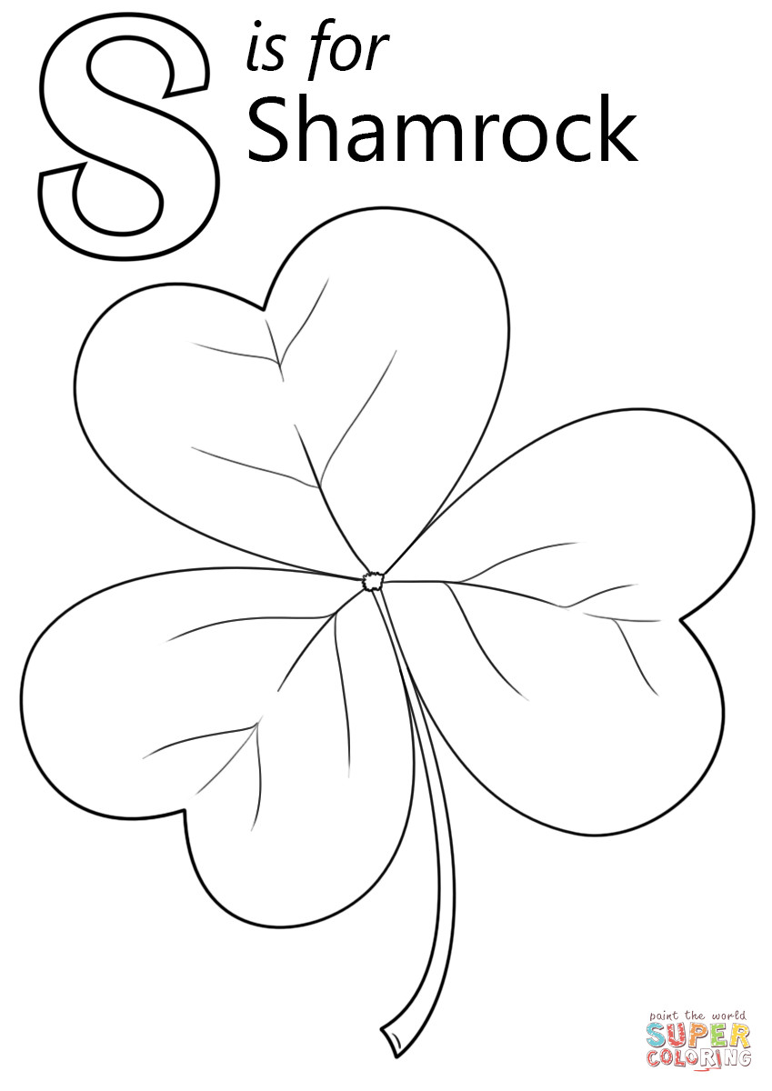 Best ideas about Shamrock Printable Coloring Pages
. Save or Pin Letter S is for Shamrock coloring page Now.