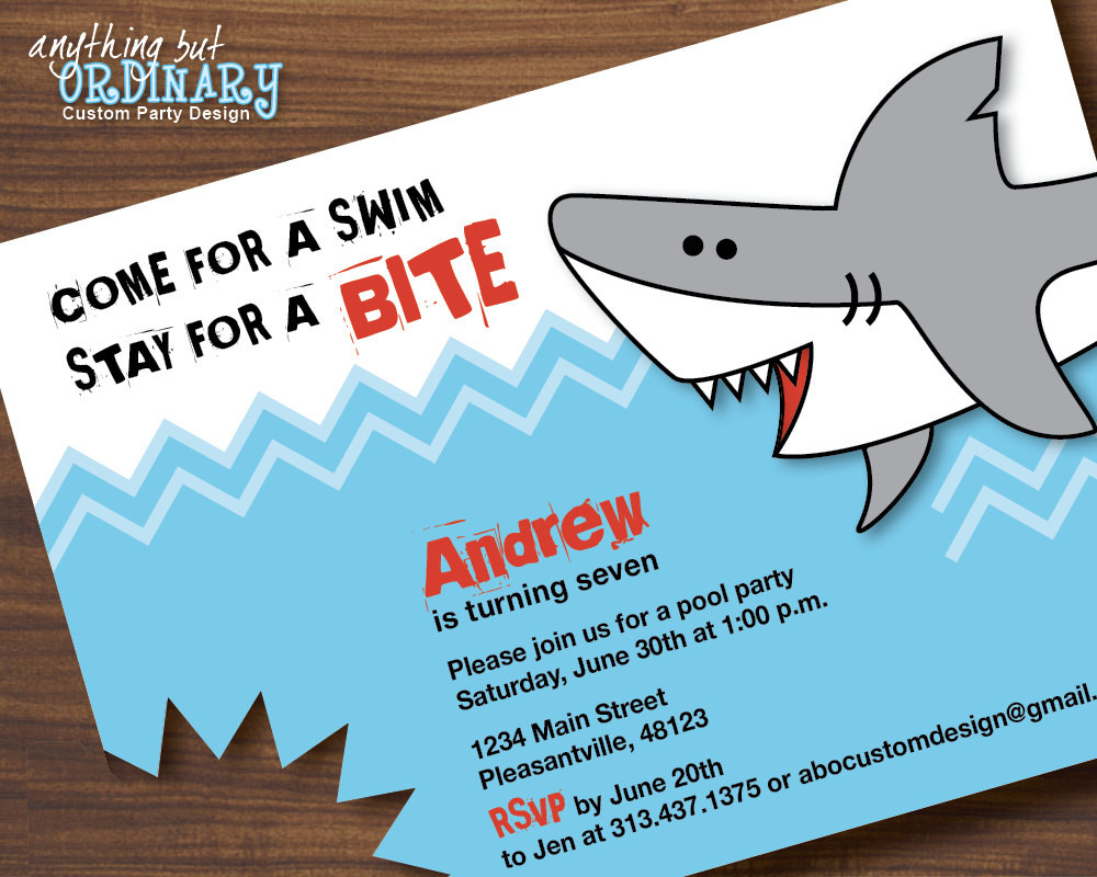 Best ideas about Shark Birthday Party Invitations
. Save or Pin Shark Birthday Invitations Printable Shark Invites Shark Now.