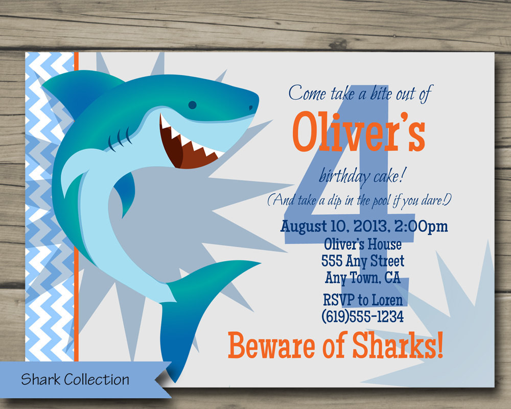 Best ideas about Shark Birthday Party Invitations
. Save or Pin Shark Bite Birthday Party Invitation Printable Shark Birthday Now.