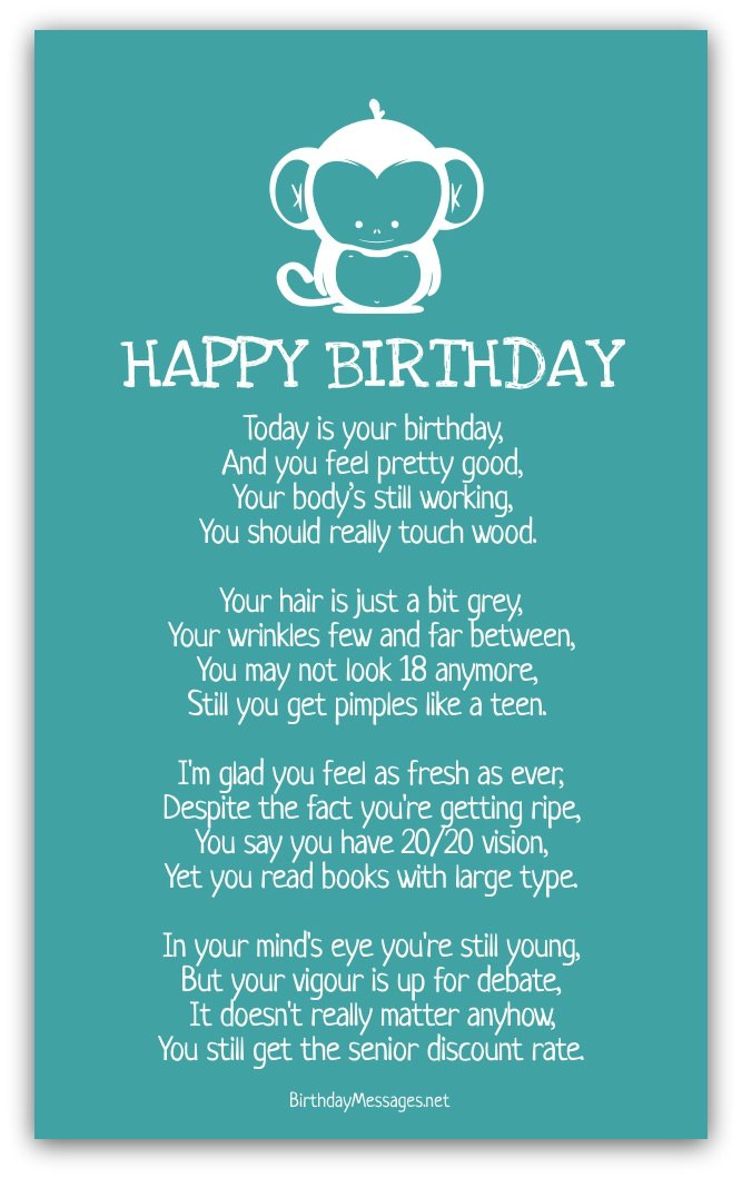 Best ideas about Short Funny Birthday Poems
. Save or Pin Funny Birthday Poems Funny Birthday Messages Now.