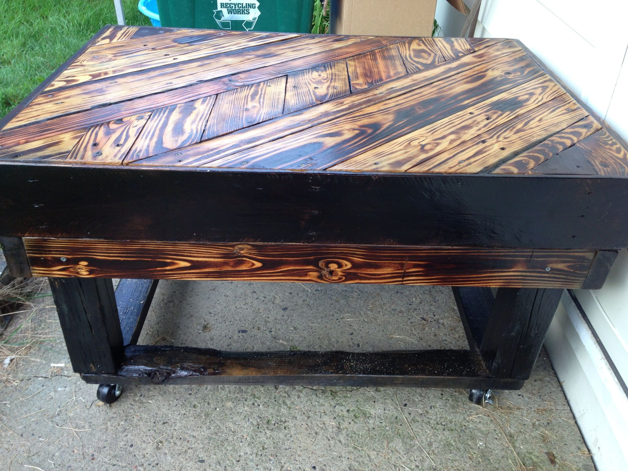 Best ideas about Shou Sugi Ban DIY
. Save or Pin Outdoor pallet table I burnt the wood shou sugi ban Now.
