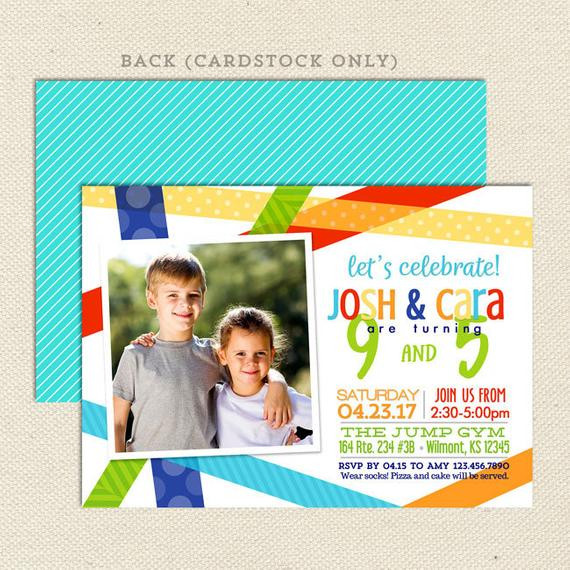 Best ideas about Sibling Birthday Party Invitations
. Save or Pin Sibling Birthday Party Invitation Bright Birthday Bash Now.