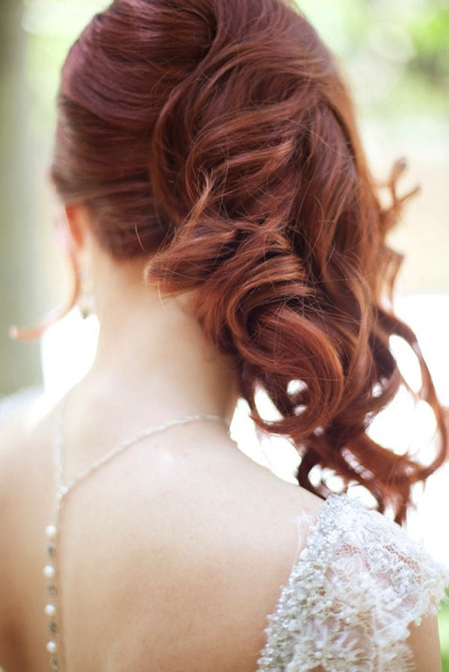 Best ideas about Side Curls Hairstyles For Wedding
. Save or Pin Side Swept Waves Curls Wedding Hairstyle 1 Bridal Now.