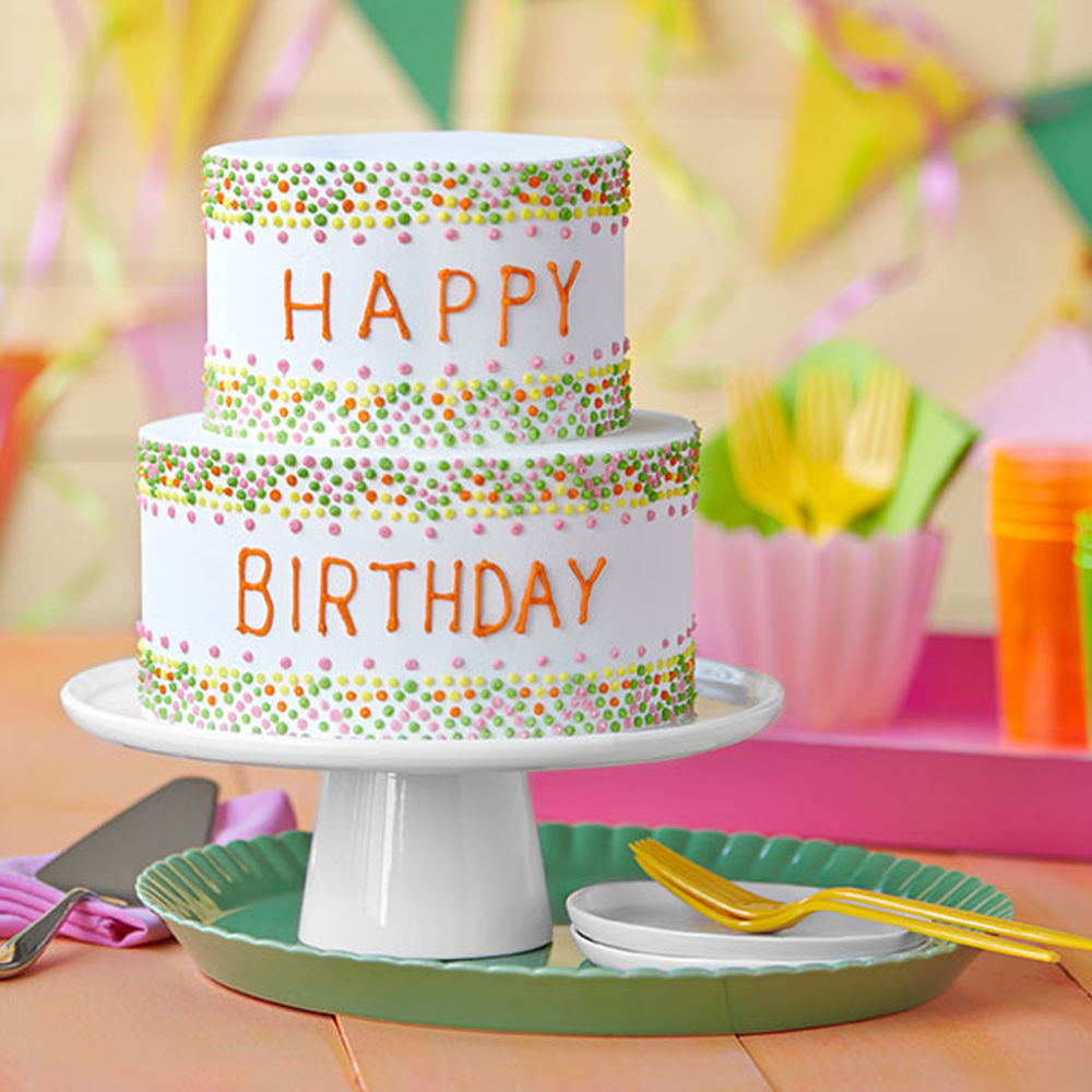 Best ideas about Simple Birthday Cake
. Save or Pin Easy Birthday Cake with Colorful Polka Dots Now.