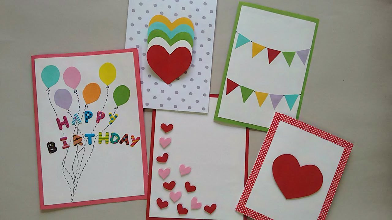 Best ideas about Simple Birthday Card
. Save or Pin 5 Cute & Easy Greeting cards Now.
