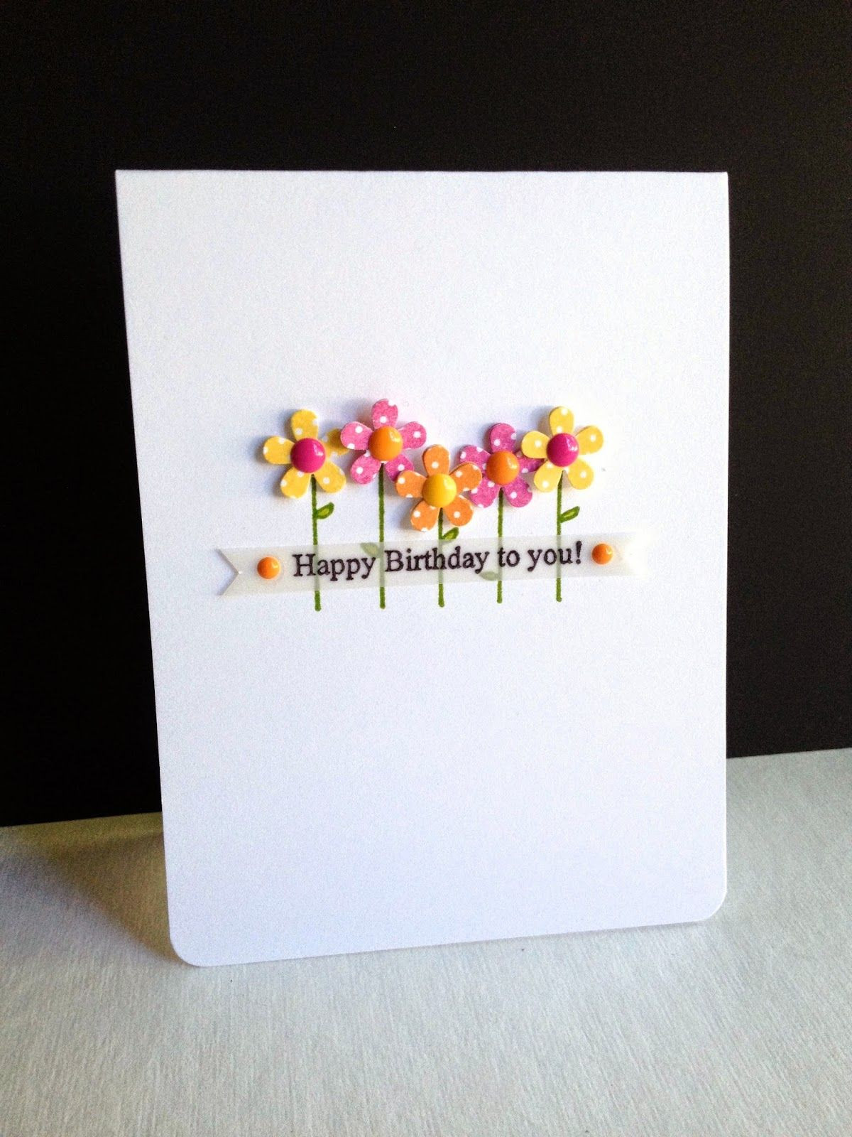 Best ideas about Simple Birthday Card
. Save or Pin Super simple birthday greeting with a row of tiny flowers Now.