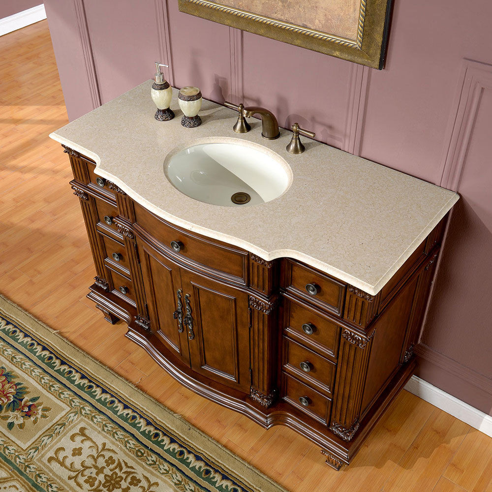 Best ideas about Single Sink Bathroom Vanity
. Save or Pin 48" Gorgeous Marble Top Ceramic Single Sink Bathroom Now.