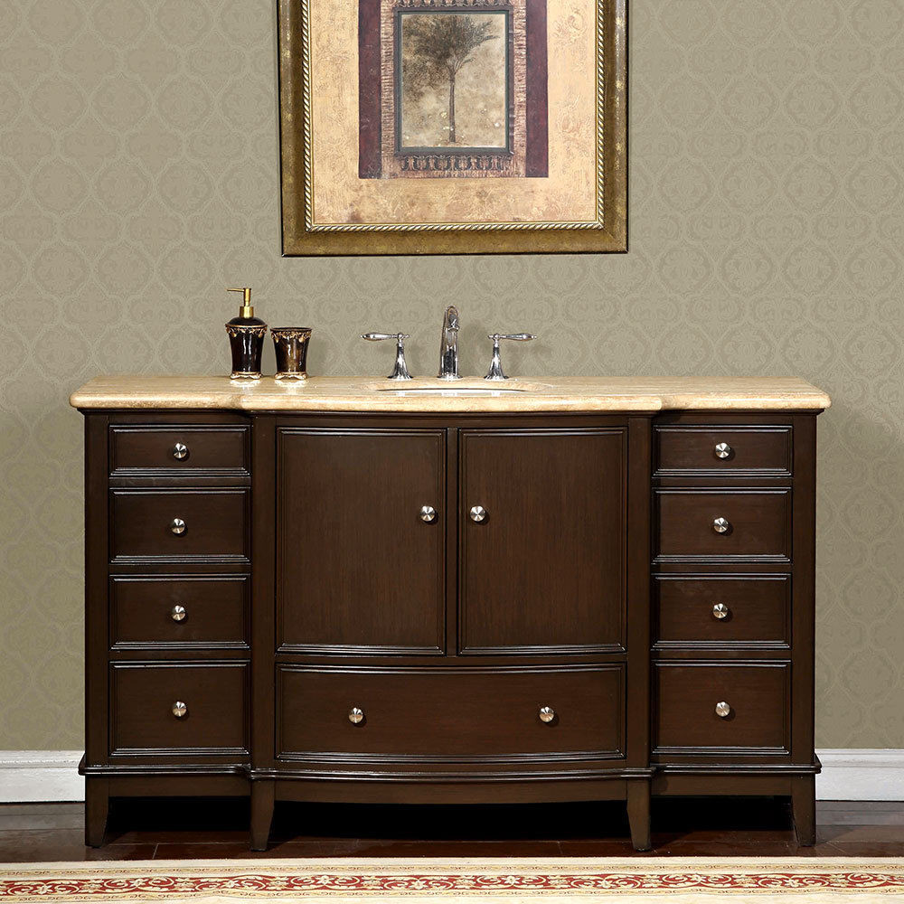 Best ideas about Single Sink Bathroom Vanity
. Save or Pin 60 inch Travertine Stone Counter Top Bathroom Single Sink Now.