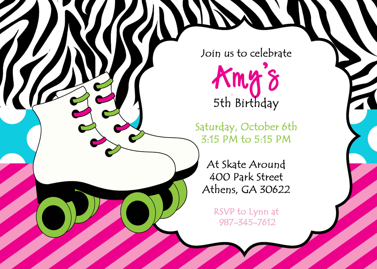 Best ideas about Skate Birthday Party Invitations
. Save or Pin DIY Printable Skating Party Invitation Zebra Print Skate Now.
