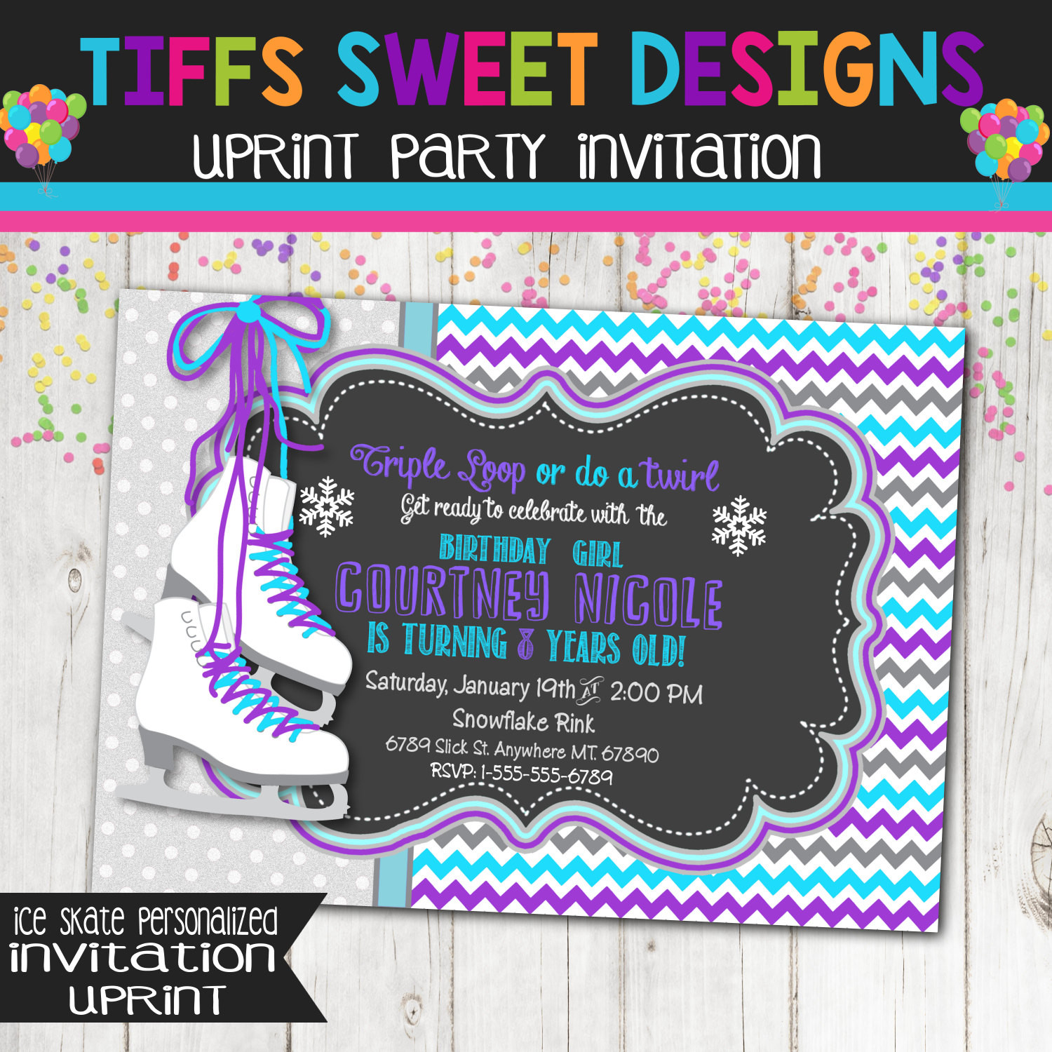 Best ideas about Skate Birthday Party Invitations
. Save or Pin Ice Skate Invitation Ice Skating Party by TiffsSweetDesigns Now.