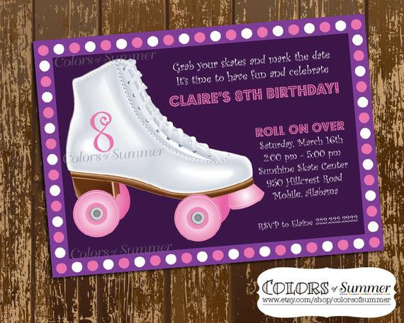 Best ideas about Skate Birthday Party Invitations
. Save or Pin Roller Skate Birthday Invitation Skate Party Invitation Now.