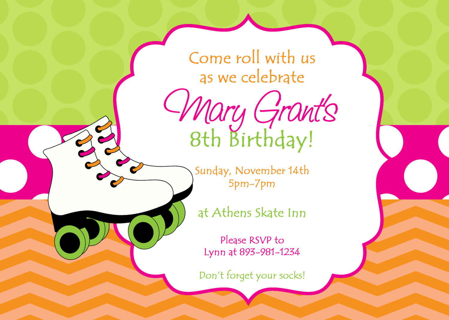 Best ideas about Skate Birthday Party Invitations
. Save or Pin Skating Party Invitation Colorful Customized Skate Party Now.