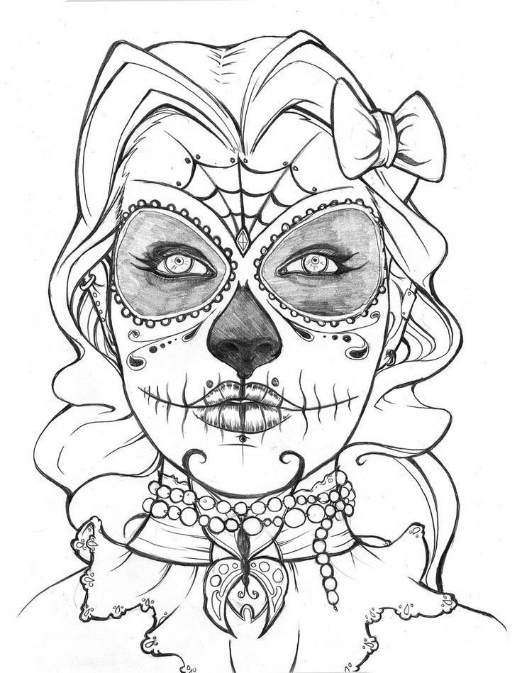 Best ideas about Skull Faced Girls Coloring Pages For Teens
. Save or Pin Sugar Skull Coloring Page Coloring Home Now.