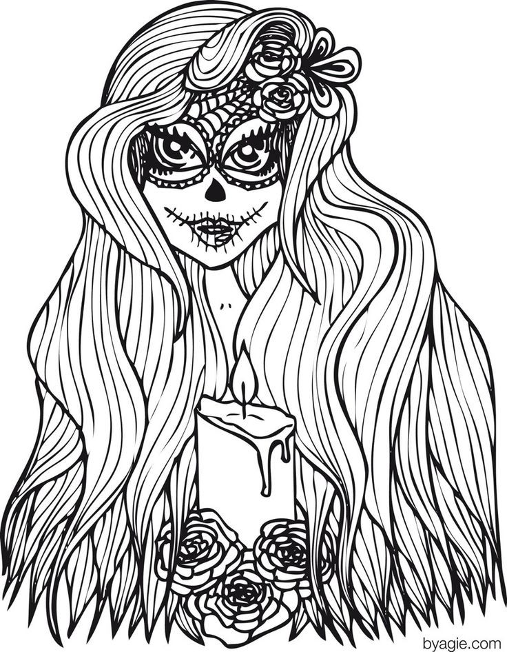 Best ideas about Skull Faced Girls Coloring Pages For Teens
. Save or Pin Sugar Skull Girl Drawing at GetDrawings Now.