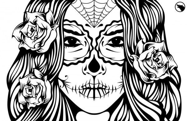 Best ideas about Skull Faced Girls Coloring Pages For Teens
. Save or Pin Sugar skull girl illustration coloring page ideas Now.