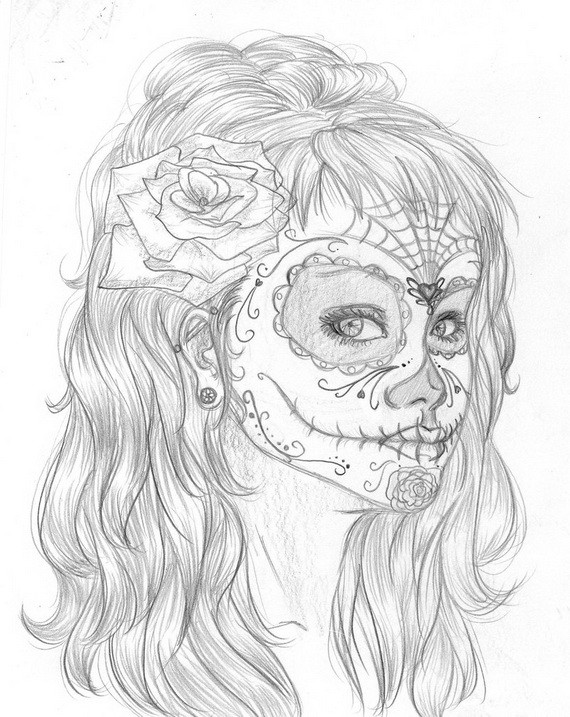 Best ideas about Skull Faced Girls Coloring Pages For Teens
. Save or Pin Day of the Dead Coloring and Craft Activities family Now.