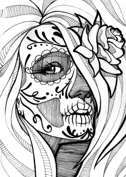 Best ideas about Skull Faced Girls Coloring Pages For Teens
. Save or Pin Negritoo Day of the Dead Now.