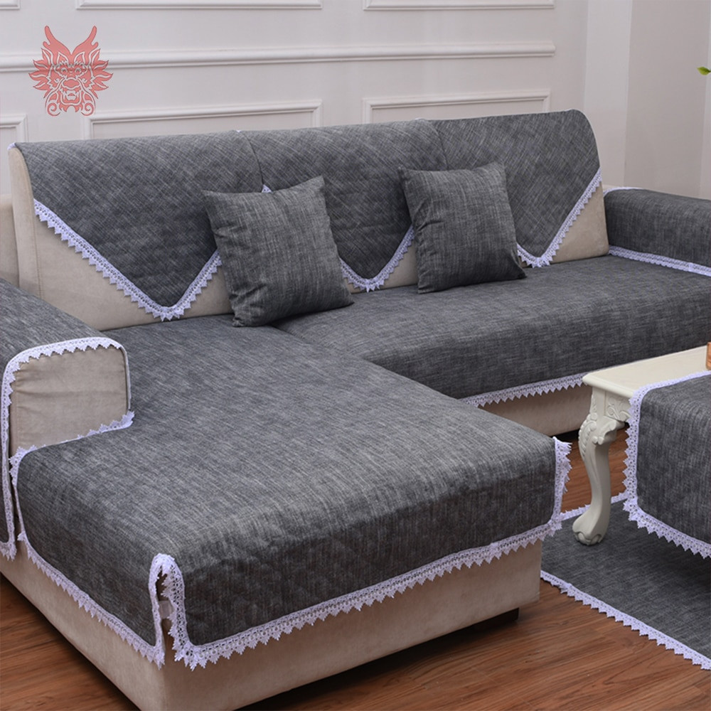 Best ideas about Slip Covers For Sofa
. Save or Pin Black sofa cover lace decor cotton linen slipcovers canape Now.