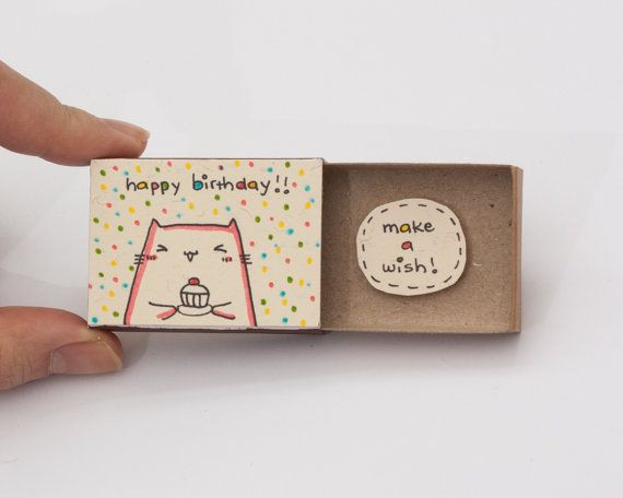 Best ideas about Small Birthday Gifts
. Save or Pin Cute Cat Birthday Card Matchbox Small Tiny Gift box Now.