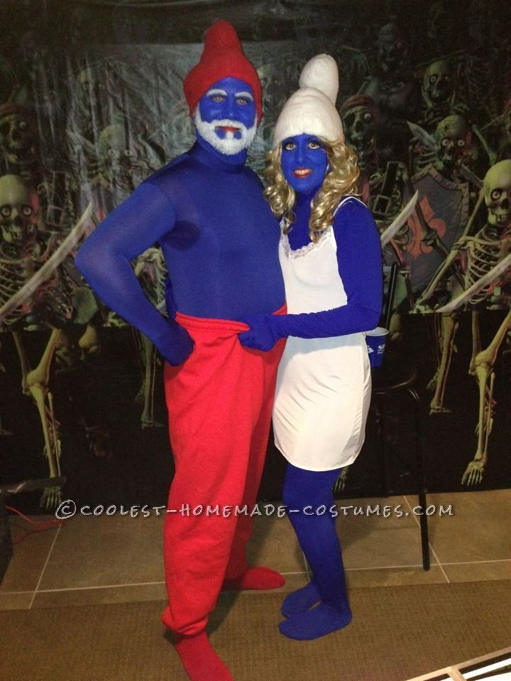 Best ideas about Smurf Costume DIY
. Save or Pin Easy Papa Smurf and Smurfette Halloween Couple Costume Now.