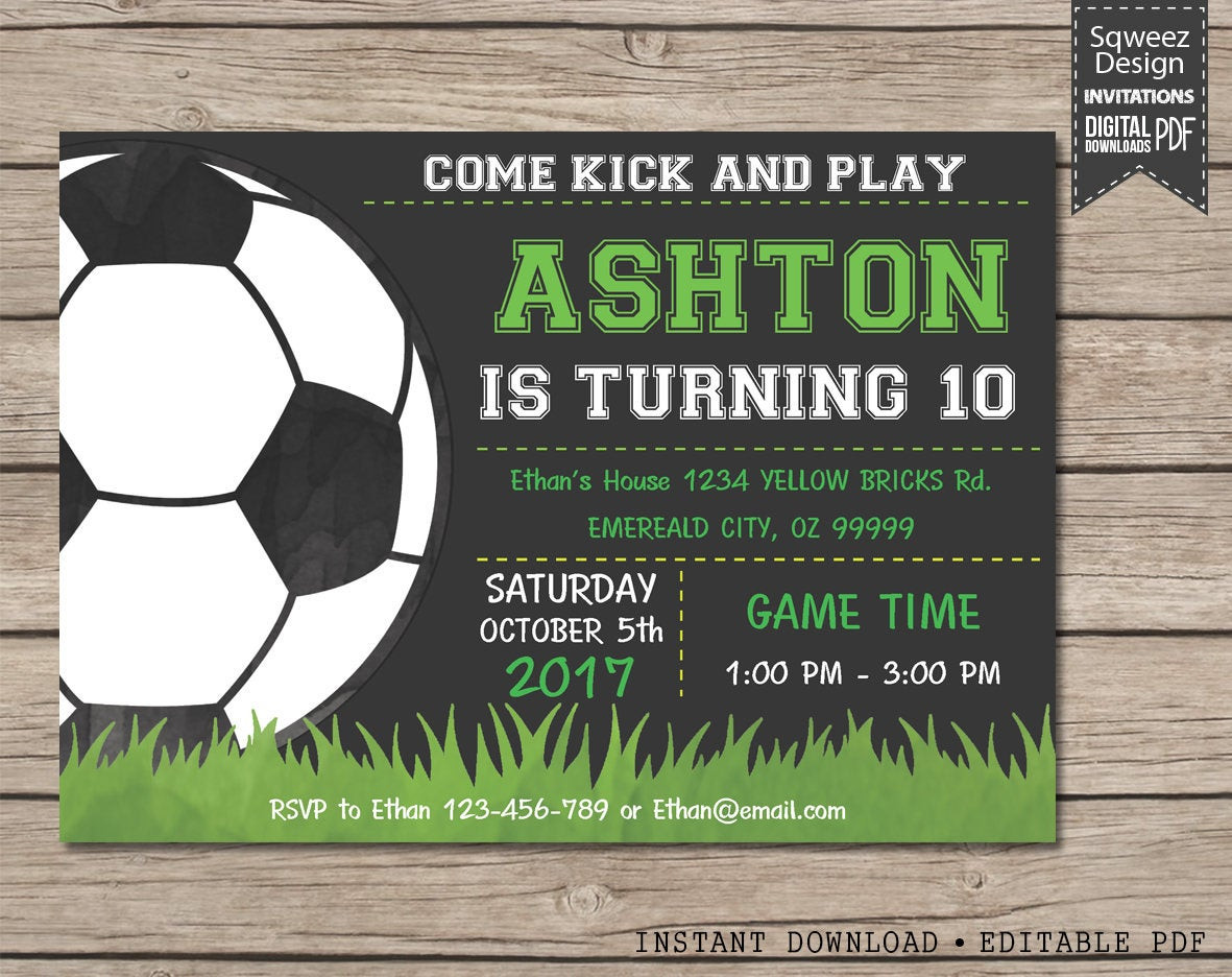Best ideas about Soccer Birthday Invitations
. Save or Pin Soccer Invitation Soccer birthday invitation Soccer Party Now.