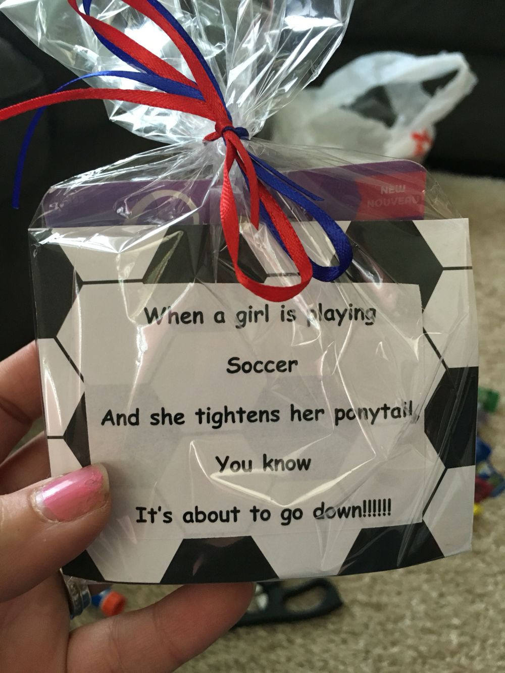 Best ideas about Soccer Gift Ideas
. Save or Pin Girls soccer team treat bags filled with ponytail holders Now.