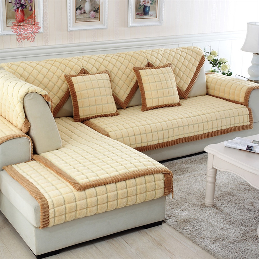 Best ideas about Sofa Covers For Sectional
. Save or Pin Aliexpress Buy Coffee beige plaid quilting sofa Now.