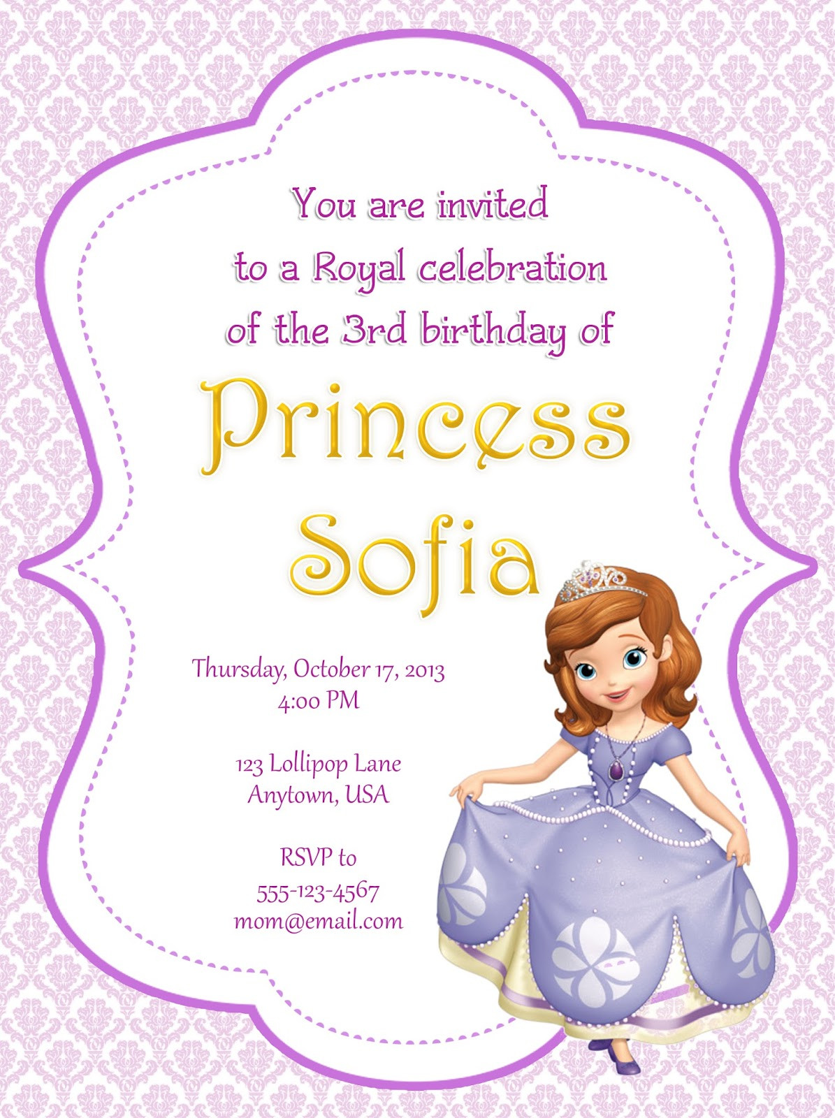 Best ideas about Sofia The First Birthday Invitations
. Save or Pin I Make I Sofia the First Party Invitations Now.