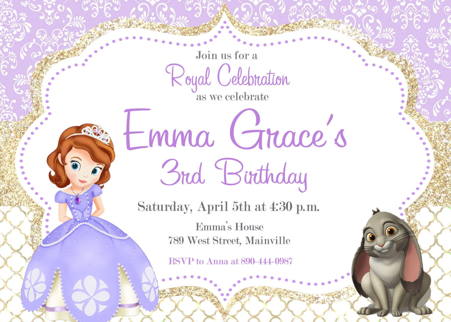 Best ideas about Sofia The First Birthday Invitations
. Save or Pin Sofia the First Birthday Party Invitation Digital or Printed Now.