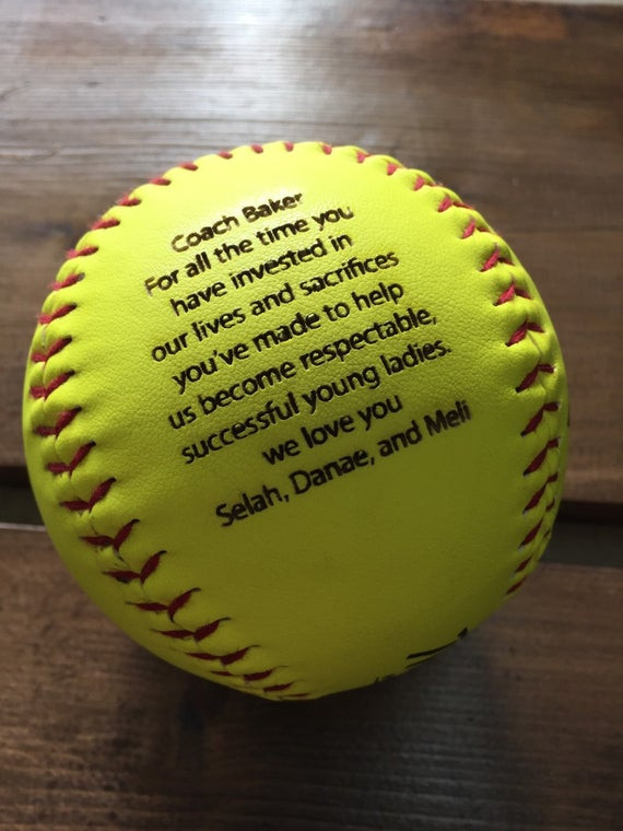 Best ideas about Softball Coach Gift Ideas
. Save or Pin Engraved Softball Custom Message Softball by EngravedHappyism Now.