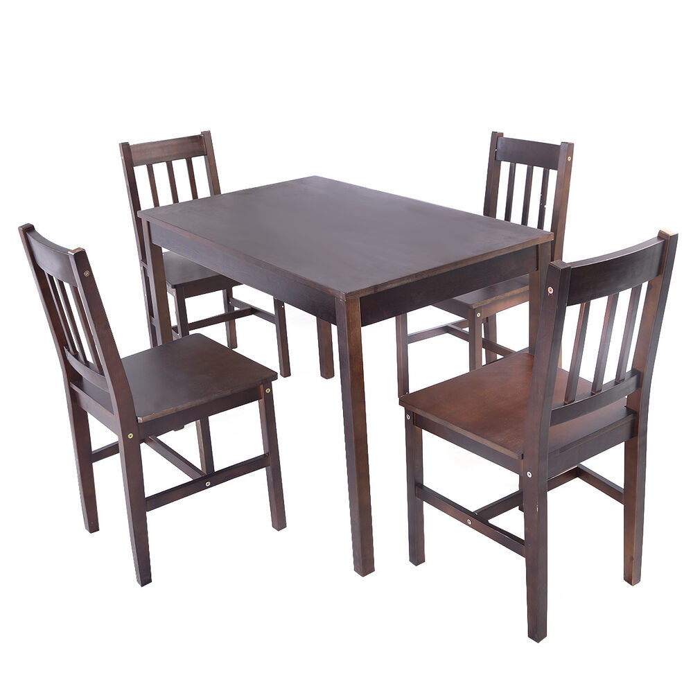Best ideas about Solid Wood Dining Table
. Save or Pin 5PCS Solid Pine Wood Dining Set Table and 4 Chairs Home Now.