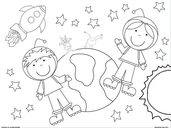 Best ideas about Space Coloring Pages For Boys
. Save or Pin 2 Coloring Pages Boy and girl astronaut Outer space Now.