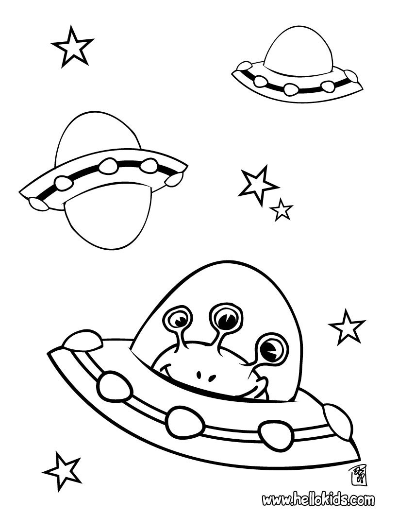 Best ideas about Space Coloring Pages For Boys
. Save or Pin Alien in spaceship coloring pages Hellokids Now.