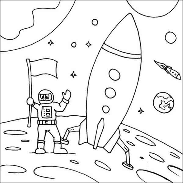 Best ideas about Space Coloring Pages For Boys
. Save or Pin Rockets Ship And Astronaut Landing The Moon Coloring Now.