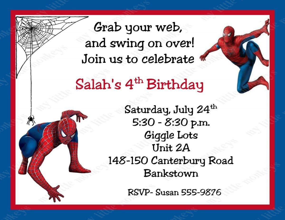 Best ideas about Spiderman Birthday Invitations
. Save or Pin Spiderman Birthday Invitations Personalized Free Now.