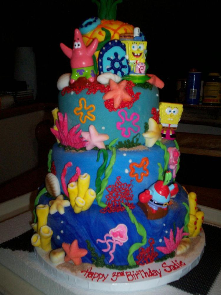 Best ideas about Spongebob Birthday Cake
. Save or Pin Amazing 4 tiers Spongebob cake Now.