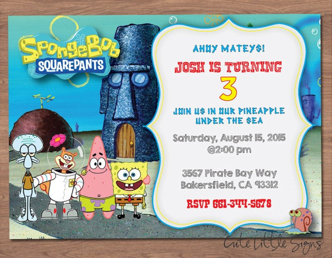 Best ideas about Spongebob Birthday Invitations
. Save or Pin Spongebob Birthday Invitation Digital Download Now.
