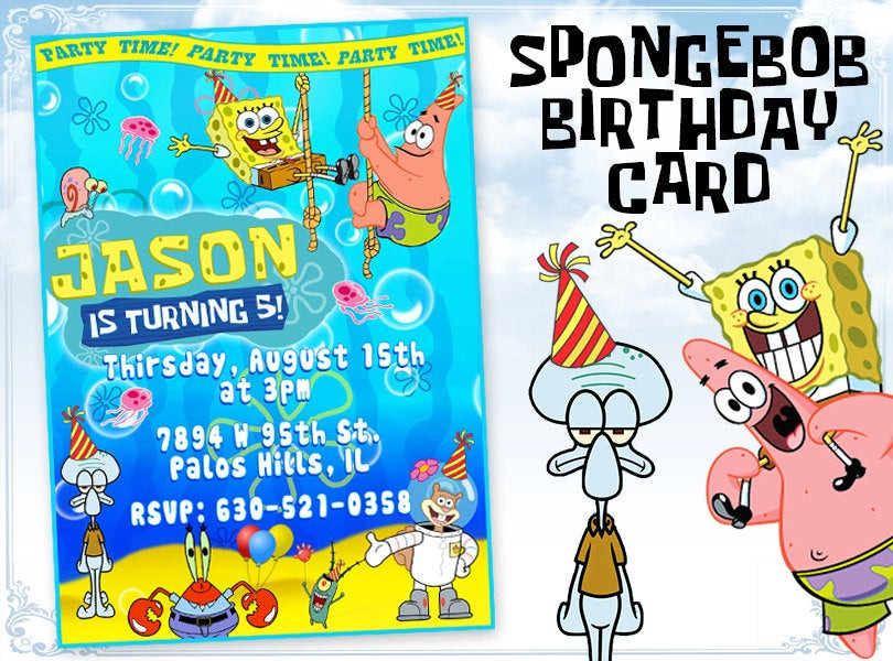Best ideas about Spongebob Birthday Invitations
. Save or Pin SpongeBob invitation Spongebob birthday card invitation Now.