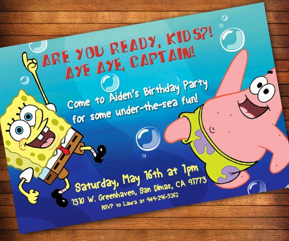 Best ideas about Spongebob Birthday Invitations
. Save or Pin SpongeBob Invitation SpongeBob and Patrick Invitation by Now.