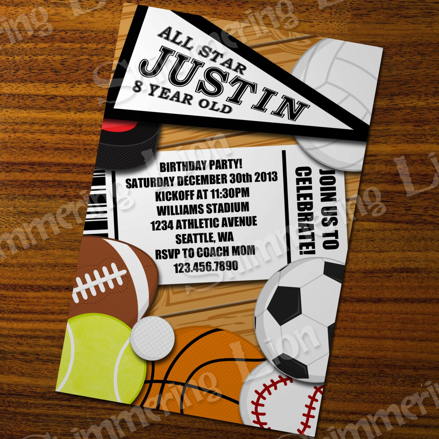 Best ideas about Sports Birthday Invitations
. Save or Pin Sports Birthday Invite Invitation Party by Now.