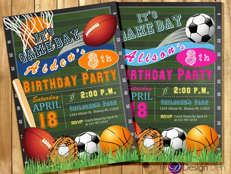 Best ideas about Sports Themed Birthday Invitations
. Save or Pin All Star Invitation Sports Theme Boys or Girls Sports Now.