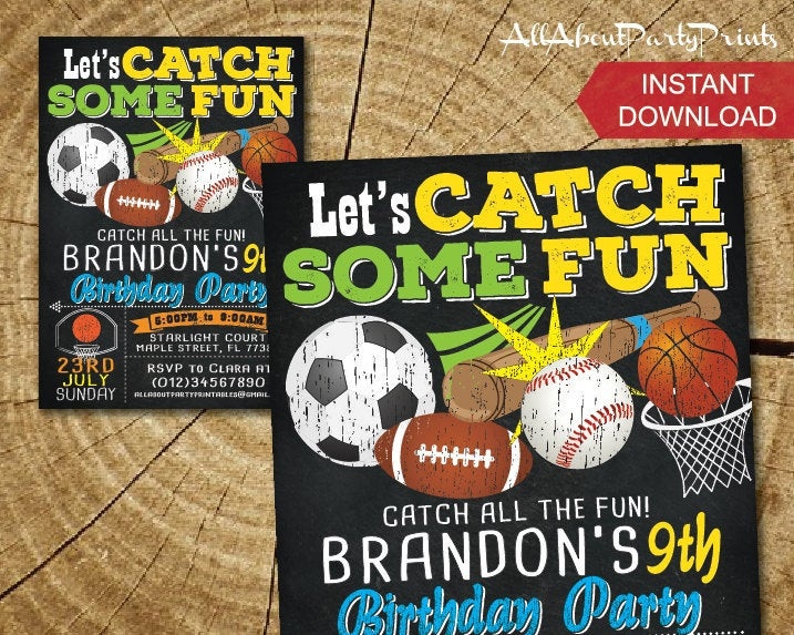 Best ideas about Sports Themed Birthday Invitations
. Save or Pin Sports themed birthday invitation card printable Turnaround Now.