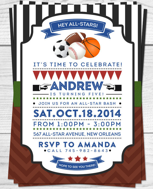 Best ideas about Sports Themed Birthday Invitations
. Save or Pin All Sports Party Now.